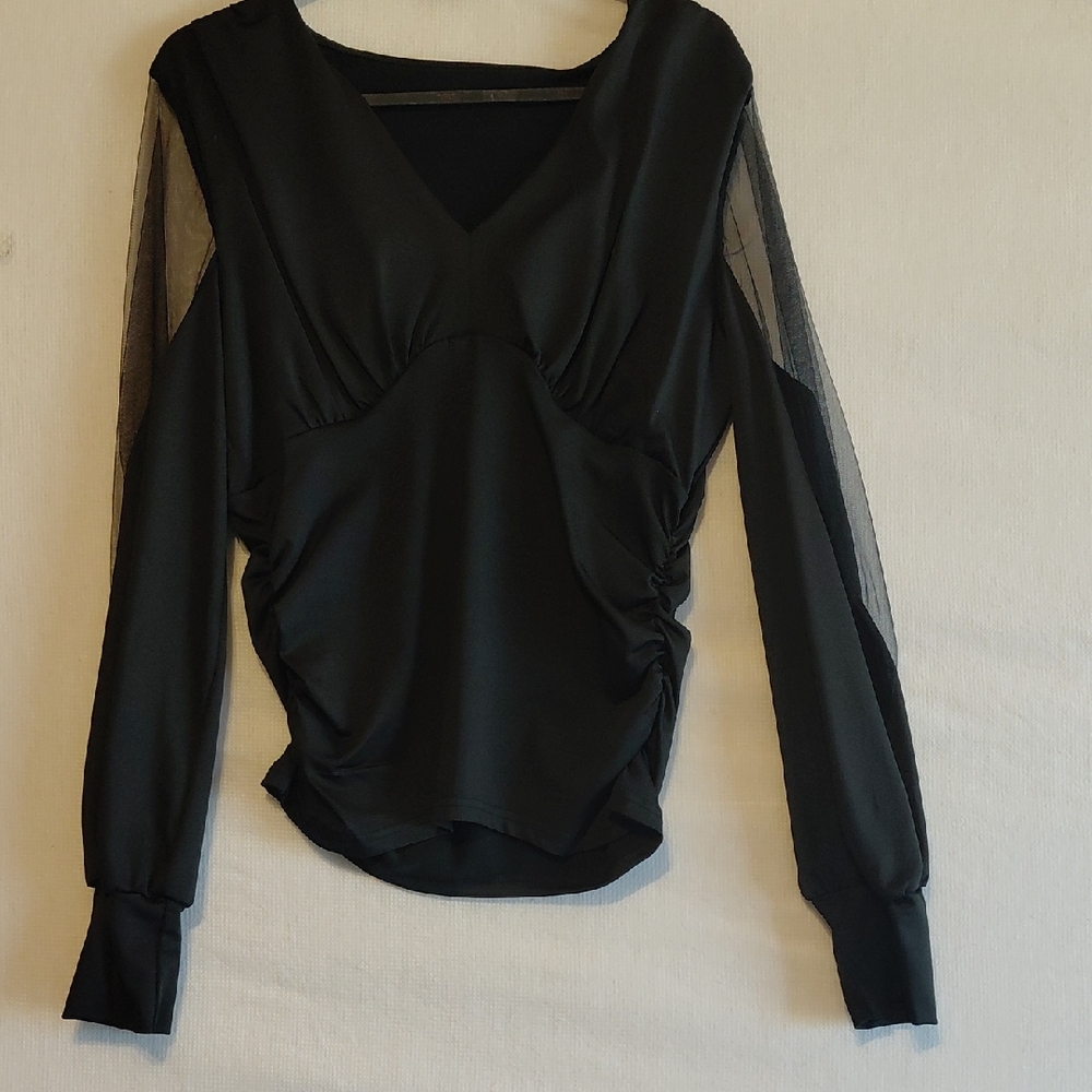 Elegant Black Women's Long Sleeve Top